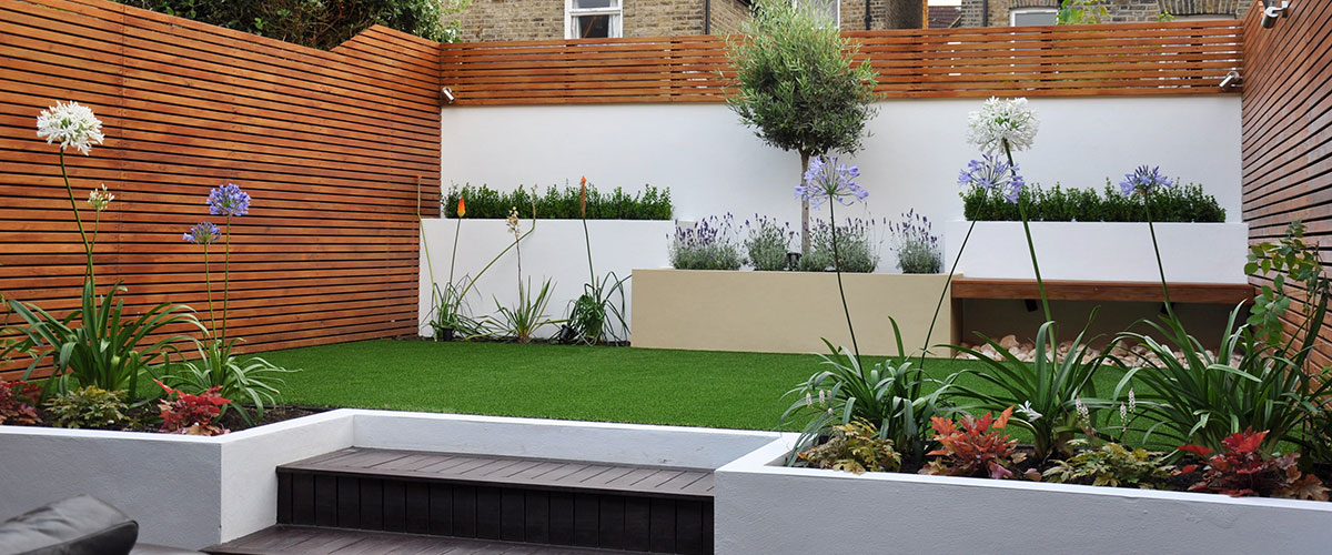 rebuilt garden, new garden, completed garden, finished garden, Wandsworth garden.